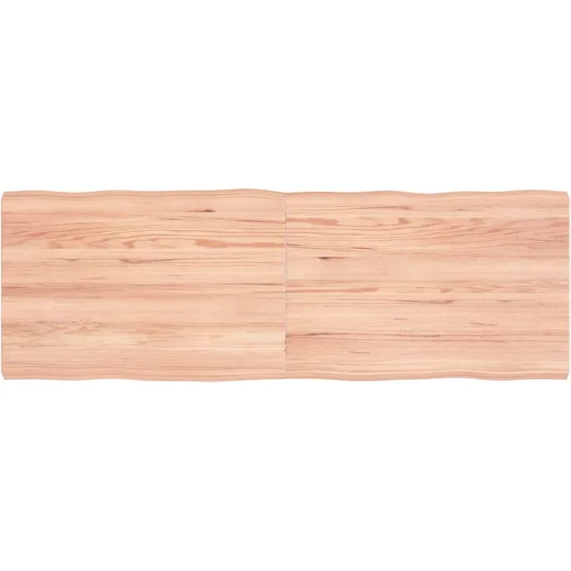 vidaXL Tafelblad natuurlijke rand 120x40x(2-4)cm eikenhout lichtbruin, foto 2