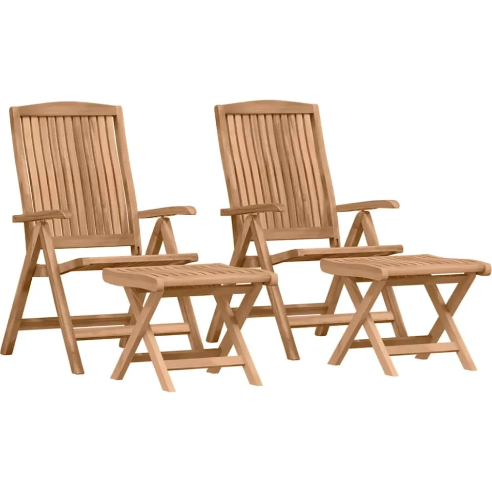 vidaXL Tuin eettafelset 4 st Bruin Massief Teakhout, foto 4