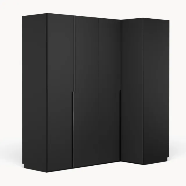 Westwing Collection Modulaire hoekkast Leon, 215 cm breed, diverse varianten Zwart