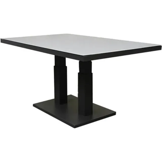 AVH-Collectie New York lounge-diningtafel 140x85xH49-72 cm in hoogte verstelbaar aluminium antraciet - glass top
