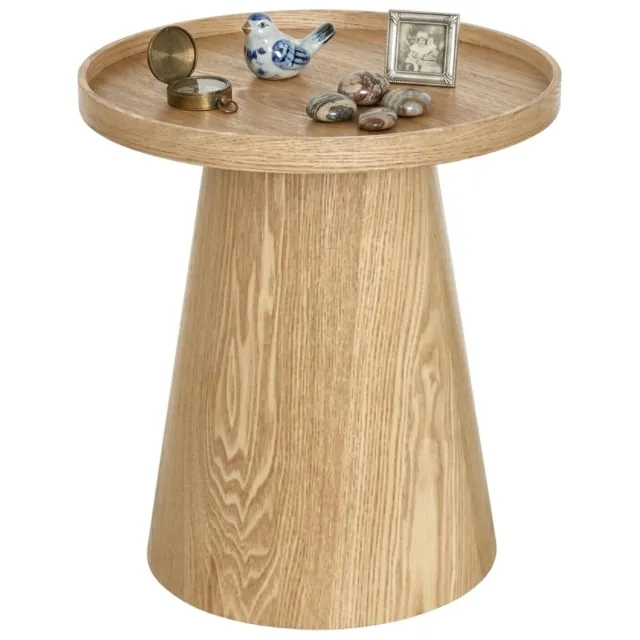 Atmosphera bijzettafel Hercyna - lichte houtskleur - rond - H50 x D45 cm - hout - koffietafel Houtkleur - licht