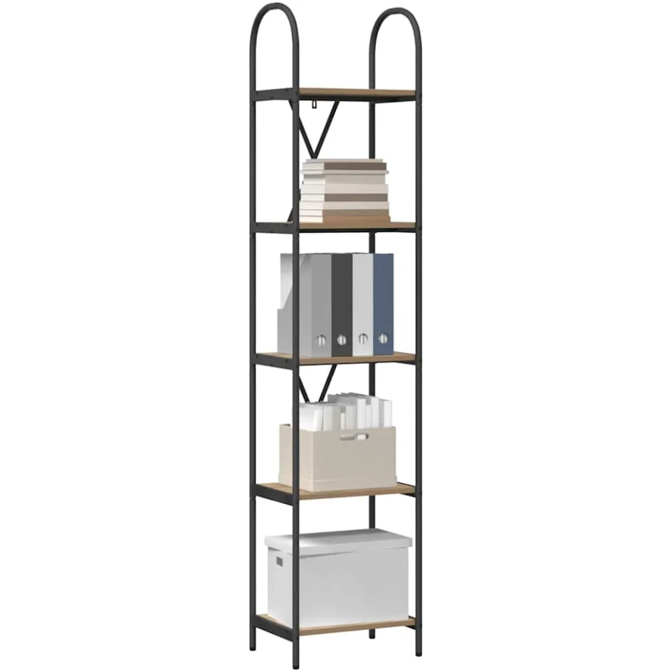 vidaXL Boekenkast 5-laags 40 x 30 x 183 cm Bewerkt hout Artisan Eiken Bruin