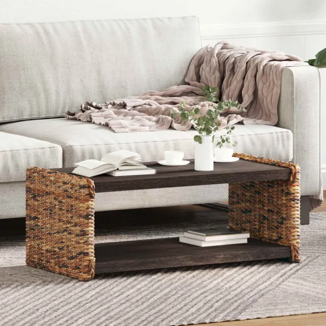 vidaXL Salontafel Naturel 90 x 45 x 35 cm Massief Mahoniehout, foto 2
