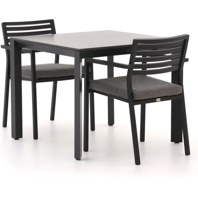 Bellagio tuinmeubelen Bellagio Rumo/Sestino 90cm dining tuinset 3-delig stapelbaar grijs, foto 2