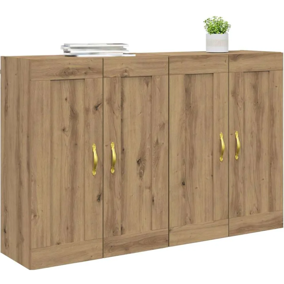 vidaXL Wandkast 2 st Artisan Eiken 69,5 x 34 x 90 cm Bewerkt hout Bruin