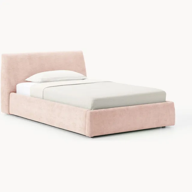 Westwing Collection Gestoffeerd eenpersoonsbed Cloud Roze