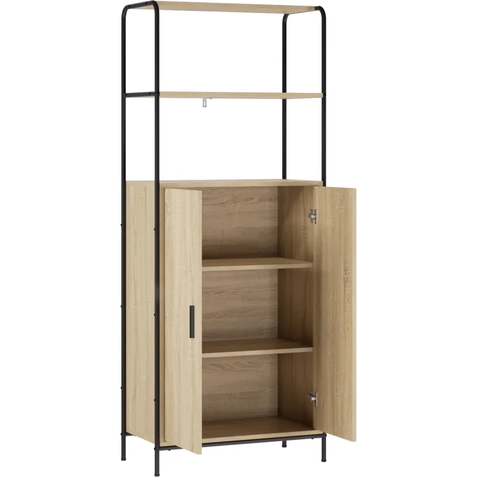 vidaXL Hoge kast Sonoma Eiken 40 x 33 x 161 cm Bewerkt hout Bruin