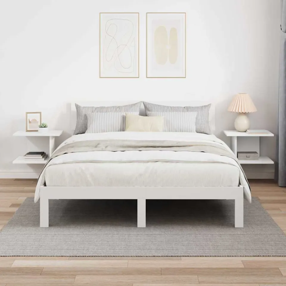 vidaXL Nachtkastje 2 st Wit 40 x 30 x 25 cm Bewerkt hout, foto 4