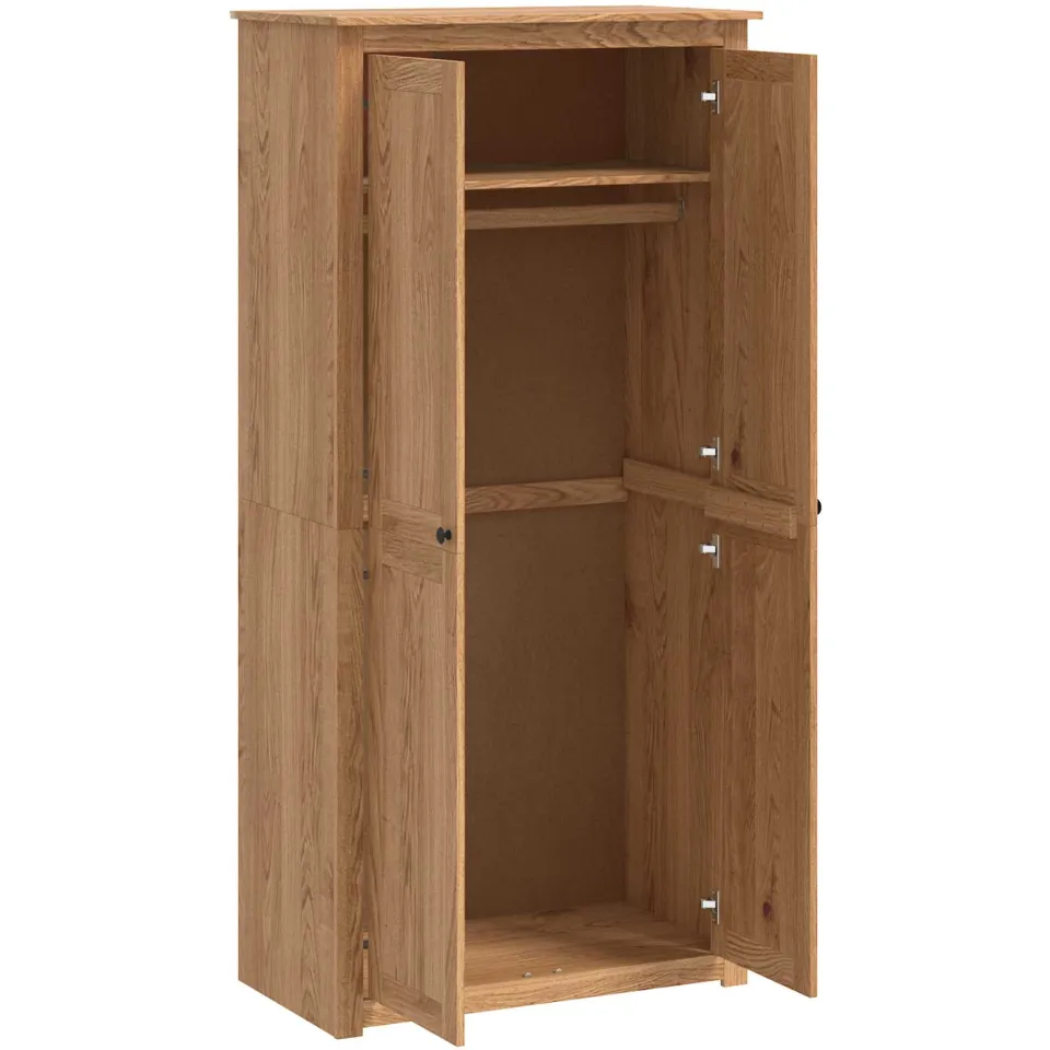 vidaXL Kledingkast PANAMA Honing 88,5 x 50 x 185 cm Massief grenenhout Bruin