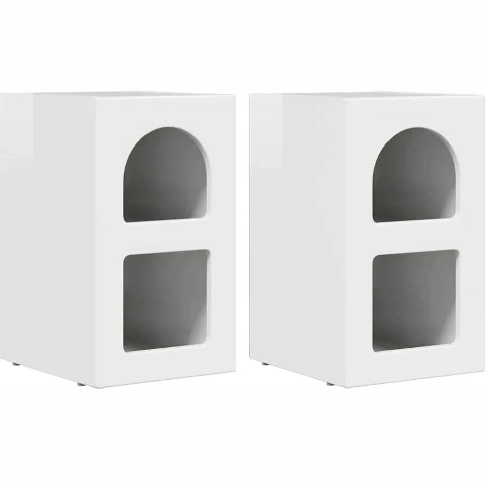 vidaXL Nachtkastje ELST 2 st Hoogglans wit 29,5 x 33,5 x 50 cm