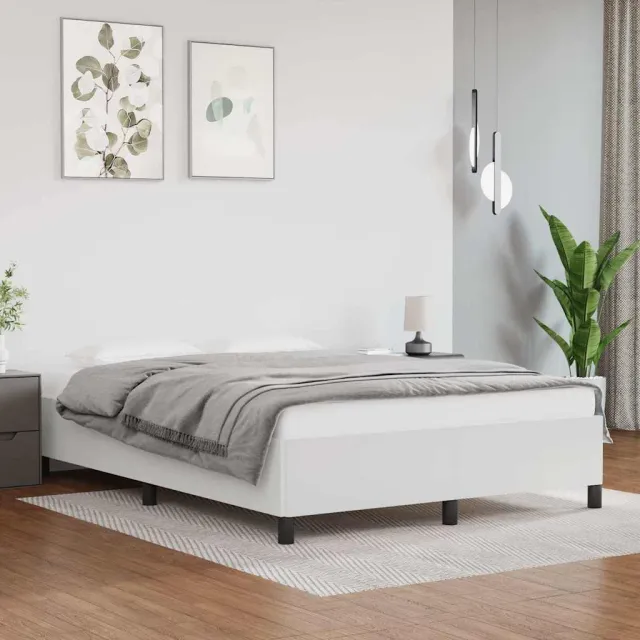vidaXL Bedframe zonder matras 140x190 cm kunstleer wit