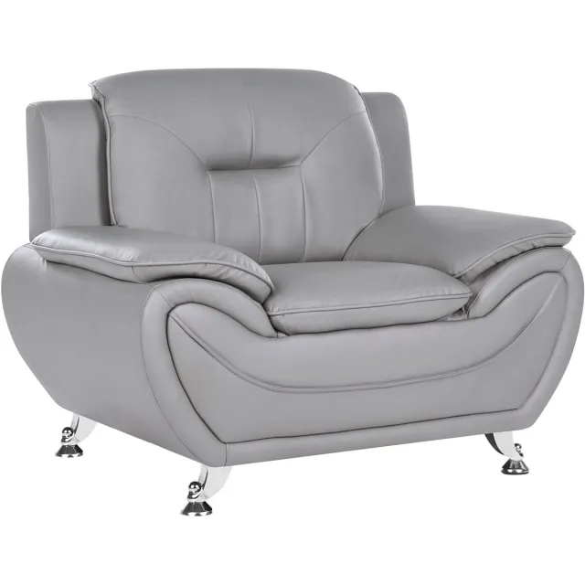 Beliani LEIRA - Fauteuil - Grijs - Veganistisch eco-leer