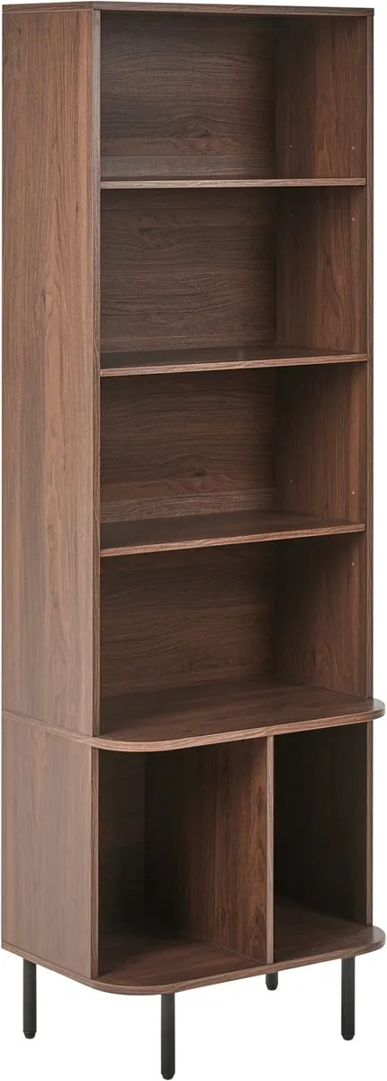 Beliani BRADLEY - Boekenkast met 6 planken - 60 x 180 cm - Donkerbruin - MDF