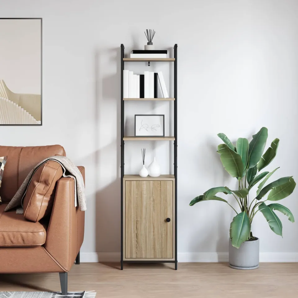 vidaXL Boekenkast 6-laags 40 x 24 x 161 cm Bewerkt hout Sonoma Eiken, foto 4