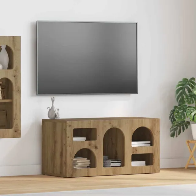 vidaXL TV-kast ELST 80 x 35 x 40 cm Grijs Sonoma Bewerkt hout, foto 2