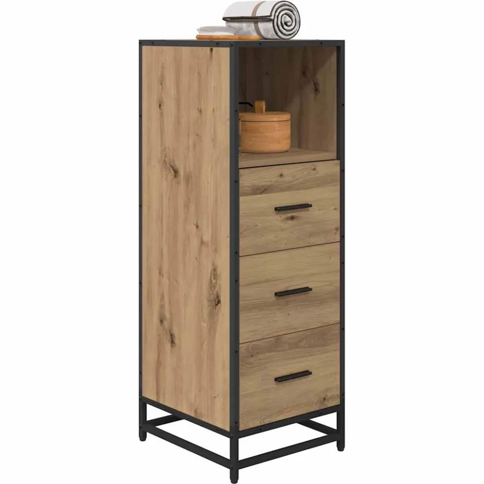 vidaXL Badkamermeubelset Artisan Eiken 35 x 37,5 x 100 cm Bewerkt hout Bruin