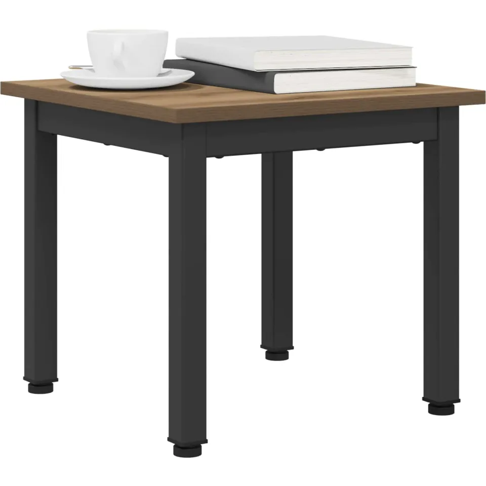 vidaXL Salontafel Artisanaal eiken 40 x 40 x 36 cm Bewerkt hout Bruin