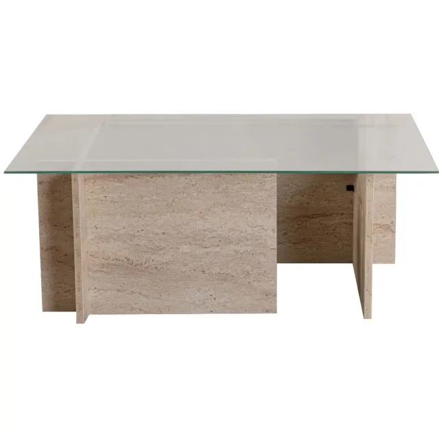 Skye Decor Houten salontafel "Vetrino" - 105 x 65 x 40 cm - Travertin