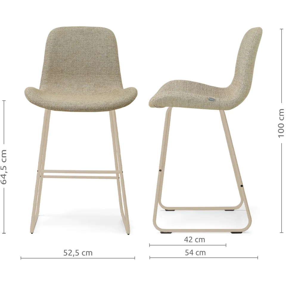 Nolon Nino-Fé barkruk taupe melange - beige onderstel - 65 cm, foto 2