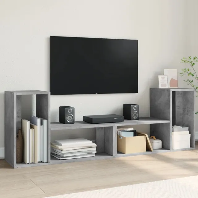 vidaXL Tv-meubelen 2 st 75x30x50 cm bewerkt hout betongrijs grijs, foto 2