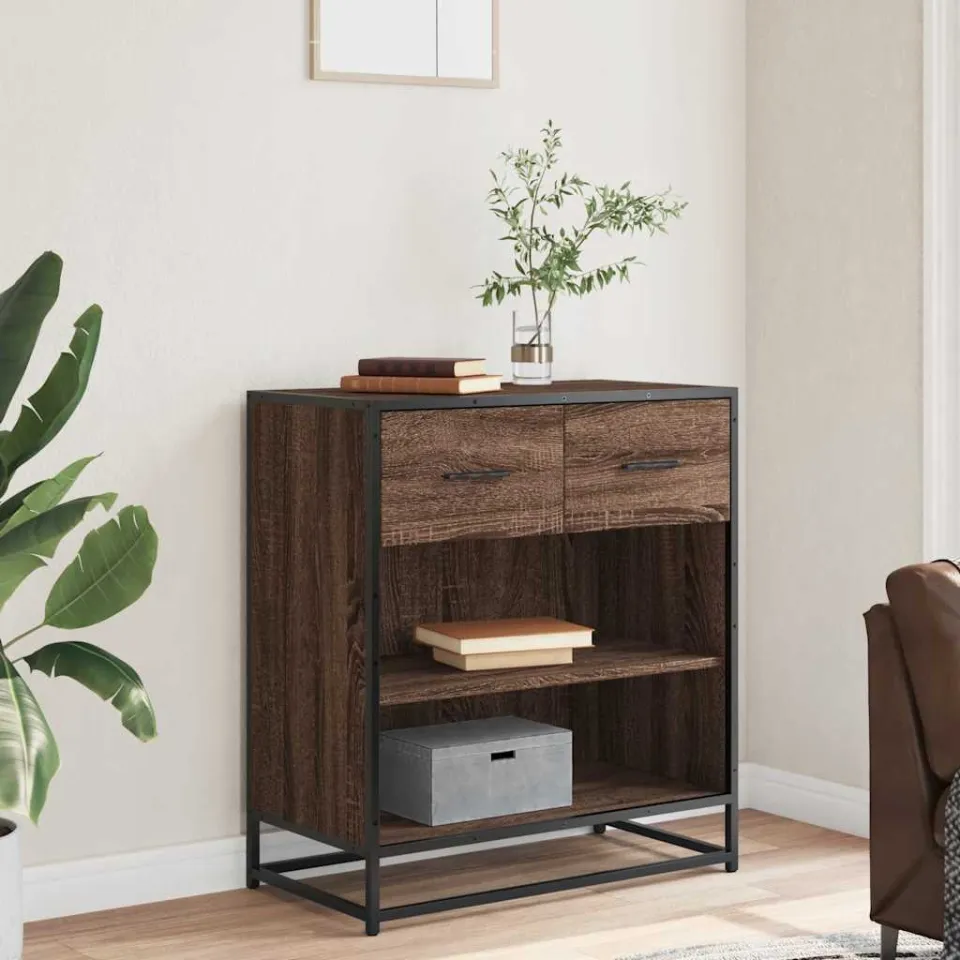 vidaXL Dressoir 68x35x76 cm bewerkt hout bruin eikenkleur, foto 2