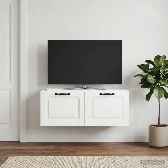 vidaXL Wandbeugel TV-kast Hoogglans Wit 78,5 x 31 x 30 cm Bewerkt hout, foto 2