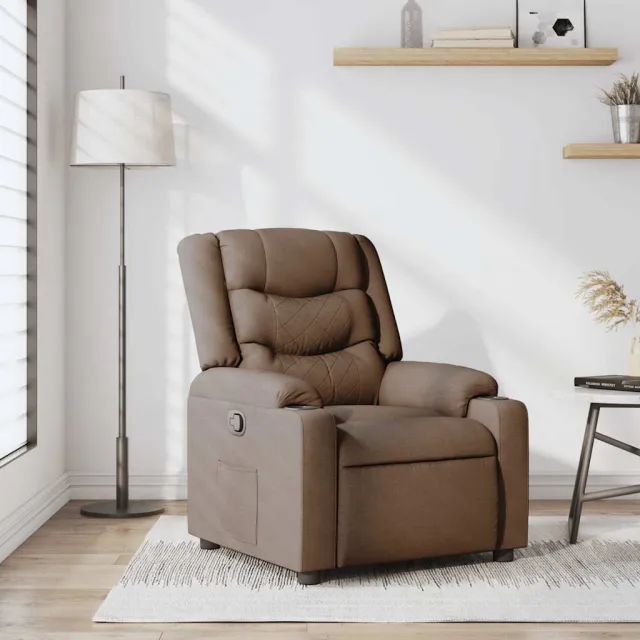vidaXL Fauteuil verstelbaar stof bruin