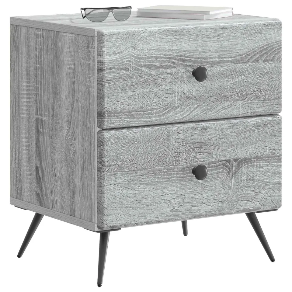 vidaXL Nachtkastje 2 st Grijs sonoma 43 x 34,5 x 47,5 cm Bewerkt hout, foto 3