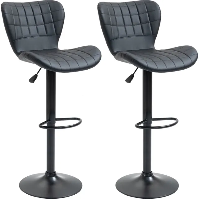 Zenzee Barkrukken set van 2 - Barkrukken - Stoelen - Zwart - 47 cm x 56 cm x 89-109 cm