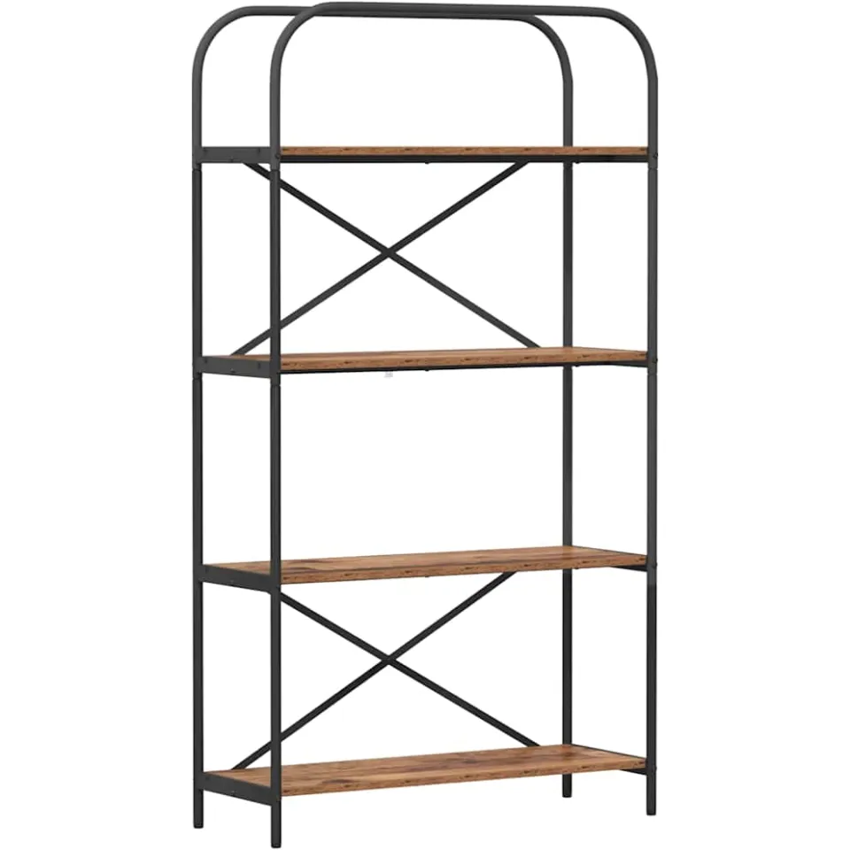 vidaXL Boekenkast 4-laags 80 x 30 x 146 cm Bewerkt hout Oudhout bruin, foto 3