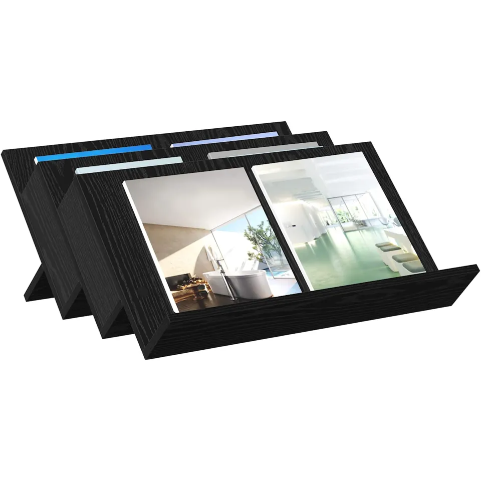 vidaXL Tijdschrift Rek Zwart Eiken 65 x 53 x 28,5 cm Bewerkt hout