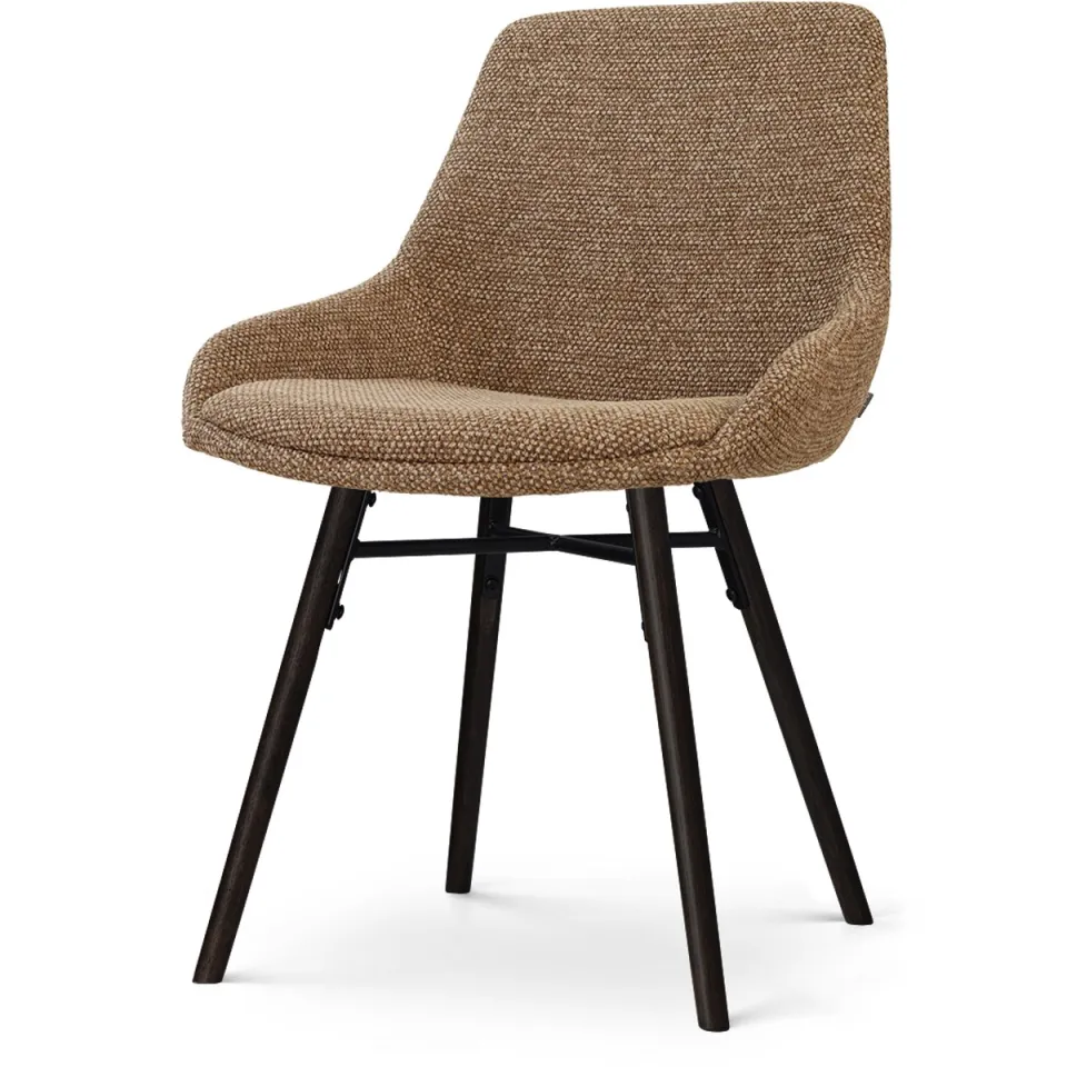 Nolon Nena-Isa eetkamerstoel bruin blend - zwart houten onderstel