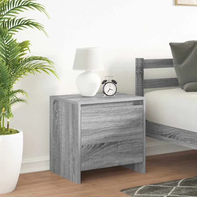 vidaXL Nachtkastje 45x34x44,5 cm bewerkt hout grijs sonoma eikenkleur, foto 2