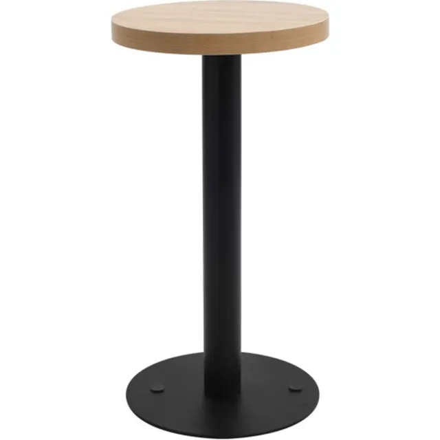 vidaXL Bistrotafel - 40 - cm - MDF - lichtbruin Lichtbruin en zwart