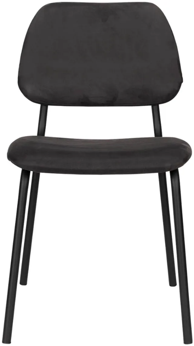 Dutchbone Darby Chair - Zwart - eetkamerstoel - metalen poot