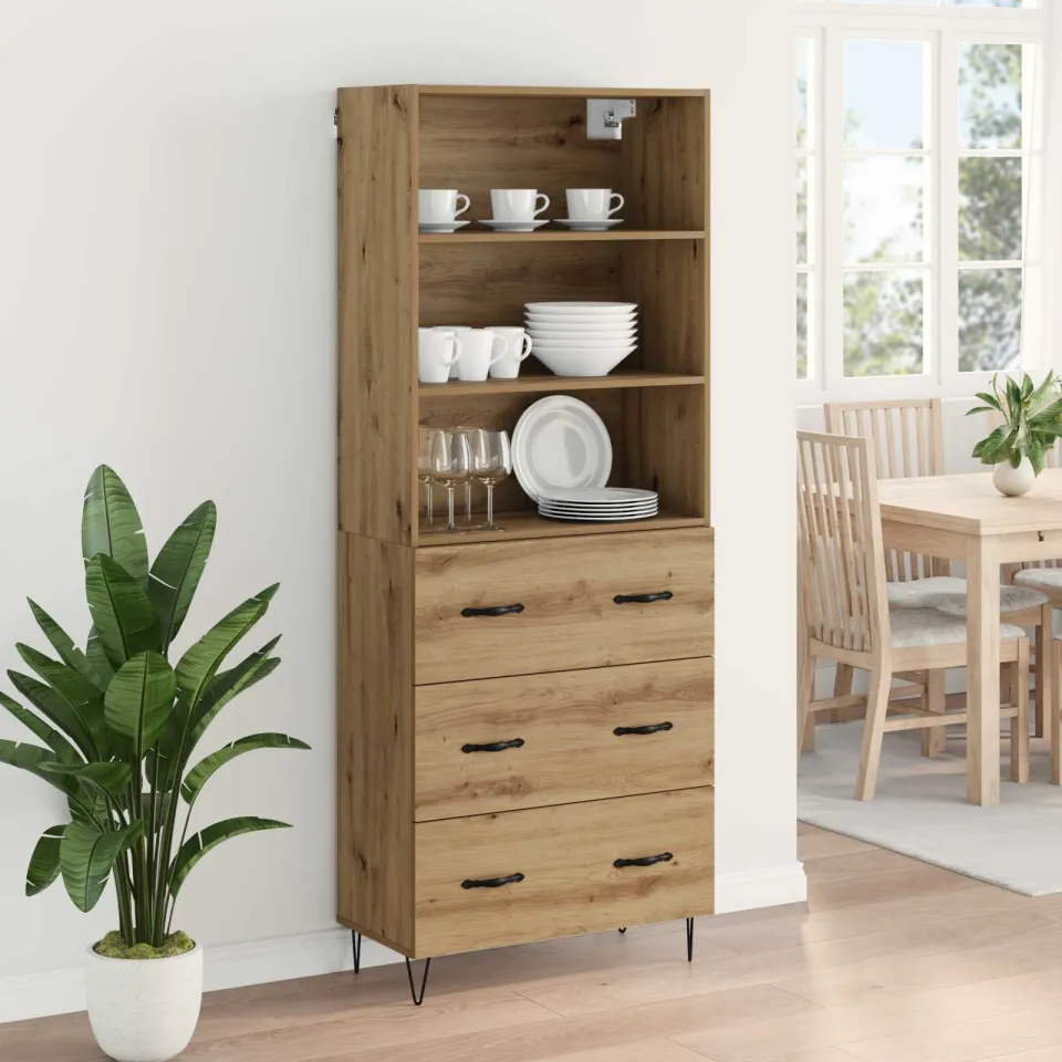 vidaXL Hoge kast 2 st Artisan Eiken 69,5 x 34 x 180 cm, foto 4