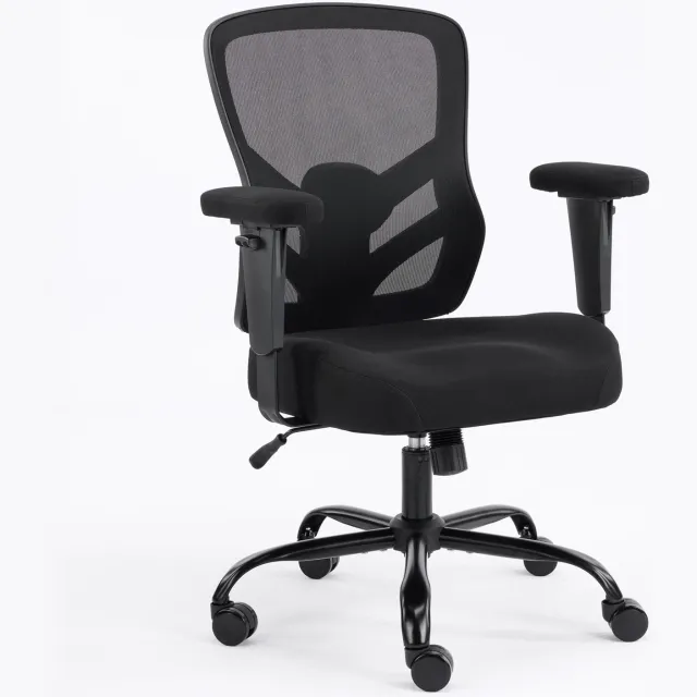 Clruro Bureaustoel - 67x67x98,47 cm - Ergonomisch - 2D Armleuningen - Mesh - Zwart