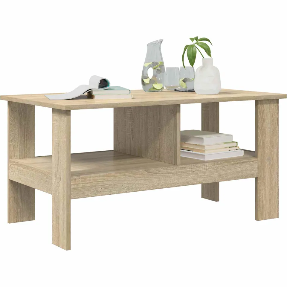 vidaXL Salontafel Sonoma Eiken 90 x 50 x 45 cm Bewerkt hout, foto 3