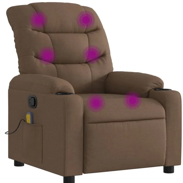 vidaXL Massagestoel - verstelbaar - stof - bruin