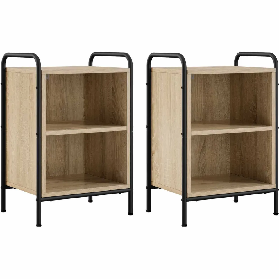 vidaXL Nachtkastje 2 st Sonoma Eiken 40 x 30 x 60 cm Bewerkt hout, foto 3