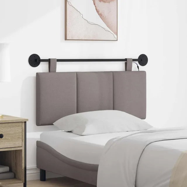 vidaXL Hangend hoofdbord Taupe Fluweel