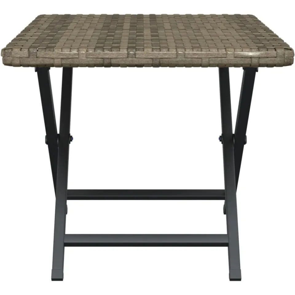 vidaXL Tafel inklapbaar 45x35x32 cm poly rattan grijs, foto 4