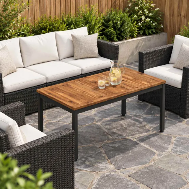 vidaXL Salontafel NAARDEN Naturel en Zwart 49 x 100,5 x 45 cm Bruin