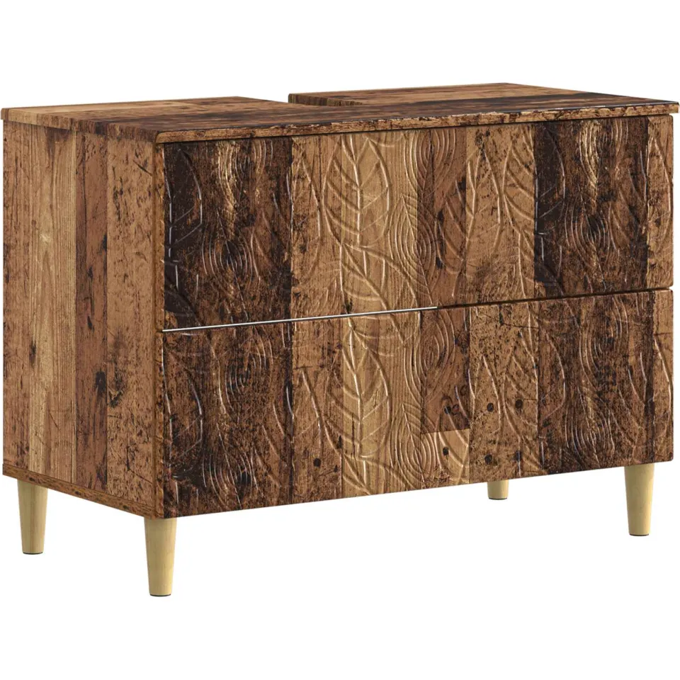 vidaXL Badkamer wastafelkast DELFT Oud hout 82 x 41 x 59 cm bruin, foto 3