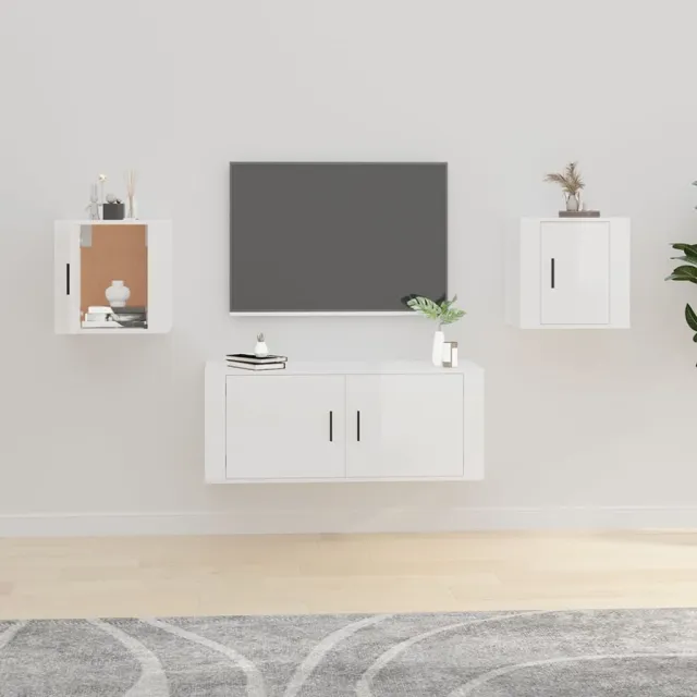 vidaXL Tv-wandmeubels 2 st 40x34,5x40 cm hoogglans wit, foto 2