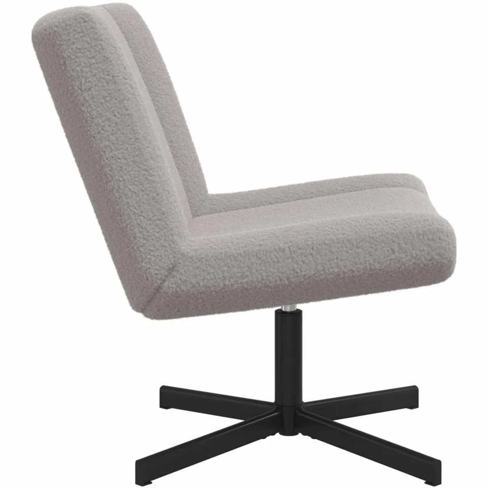 vidaXL Draaistoel Lichtgrijs 63 x 75 x 76 cm Schapenvacht grijs, foto 4