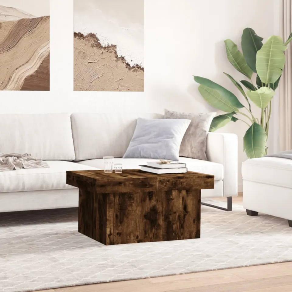 vidaXL Salontafel 100x55x40 cm bewerkt hout gerookt eikenkleurig, foto 3