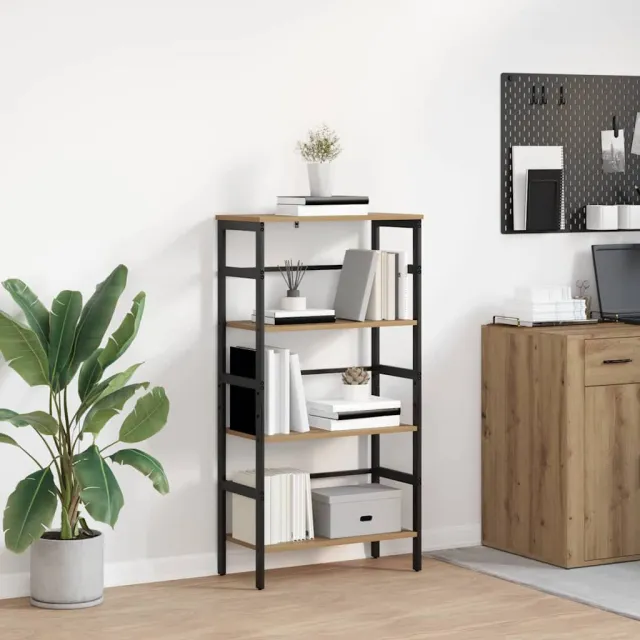 vidaXL Boekenkast 3-laags 60 x 29,5 x 115 cm Bewerkt hout bruin, foto 2