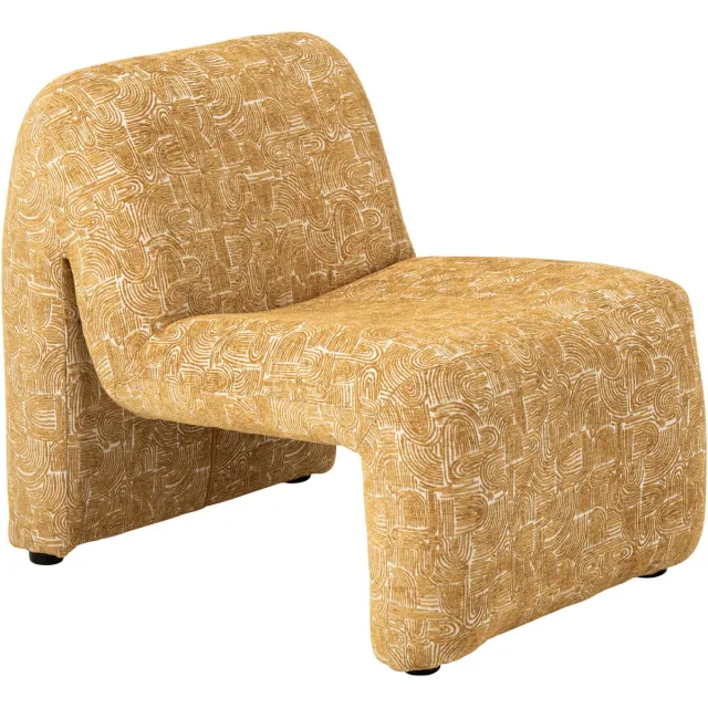 J-Line Chaise longue Margo - multiplex/stof - oker Geel