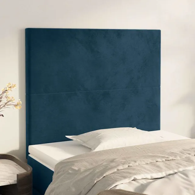 vidaXL Hoofdbord donkerblauw 90x5x118/128 cm fluweel blauw